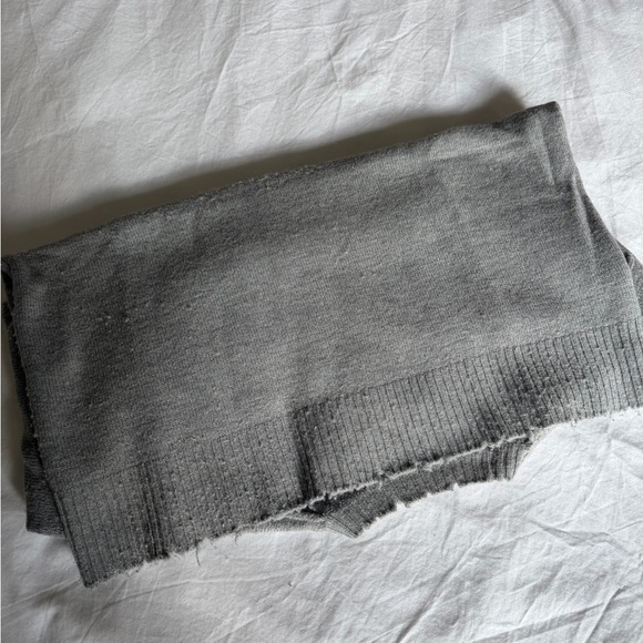 All Saints Gray Distressed Crewneck Sweater - Picture 3 of 3